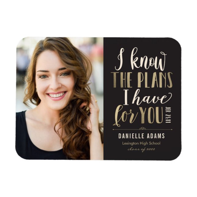 Su imán de Invitación de graduación de planes (Horizontal)