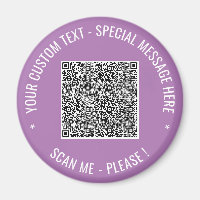 Su imán de texto Personalizado de código QR - Eleg