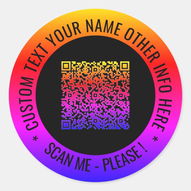 Su información de análisis de código QR y Pegatina (Anverso)
