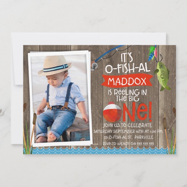 Su Invitación de cumpleaños a O-fish-al Photo1st (Anverso)