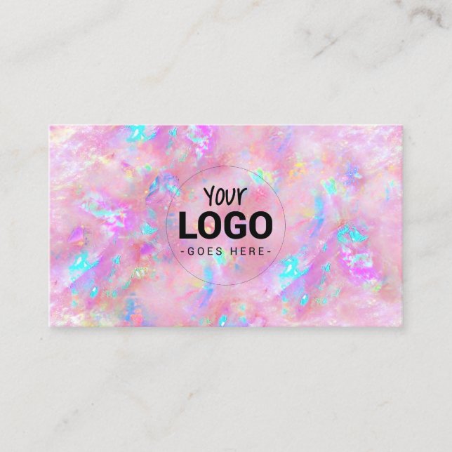 su logotipo en opal textura tarjeta de presentació (Anverso)