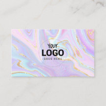 su logotipo en tarjeta de visita de mármol fluido