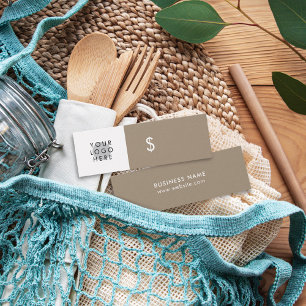 Su logotipo Minimalista Beige Tan White Price Etiq