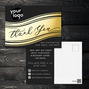 Su logotipo moderno Gracias tarjeta de descuento d