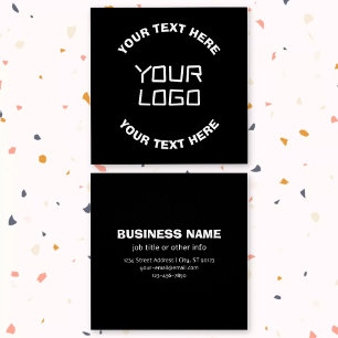 Su logotipo o imagen y texto editable Negro y bl