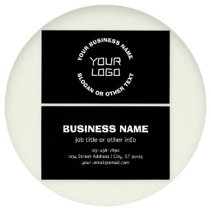 Su logotipo o imagen y texto editable Negro y bl