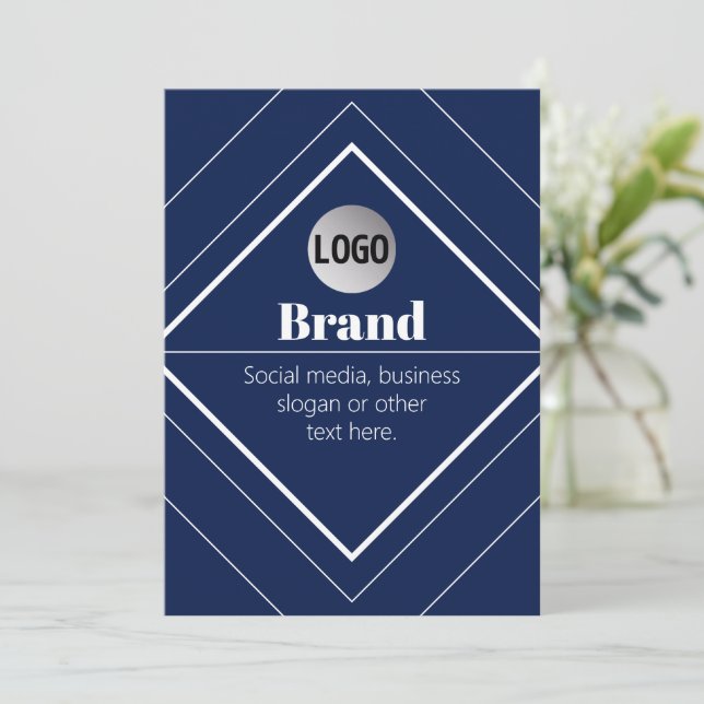 Su logotipo y diseño moderno personalizable | Azul (Anverso de pie)