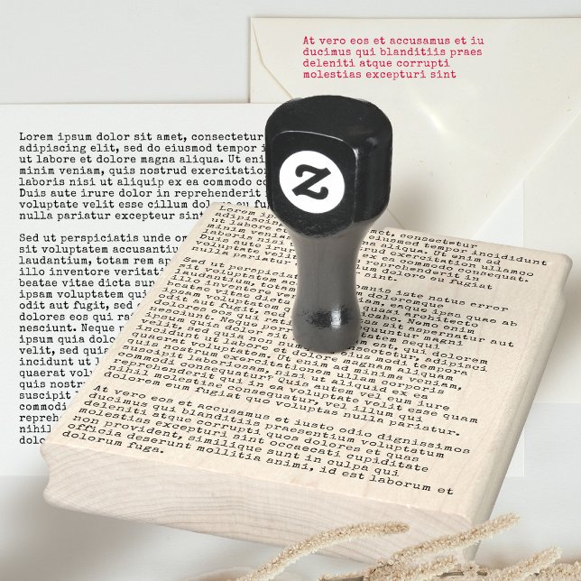 Su máquina de sellos de goma gigante de Personaliz (giant text block typewriter grunge rubber stamp)