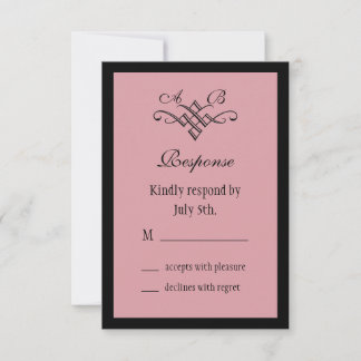 Su matrimonio con su monograma RSVP en rosa