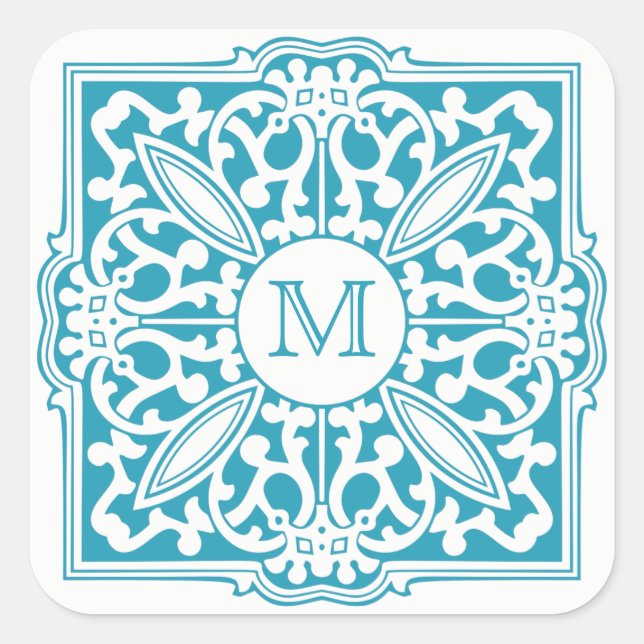 SU MONOGRAM en pegatinas decorativos de personaliz (Anverso)