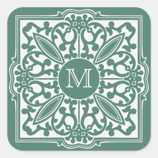 SU MONOGRAM en pegatinas decorativos de personaliz (Anverso)