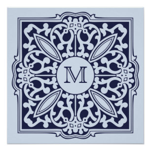 SU MONOGRAM en poster decorativo de personalizado 