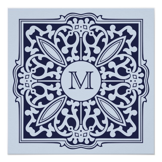 SU MONOGRAM en poster decorativo de personalizado  (Anverso)