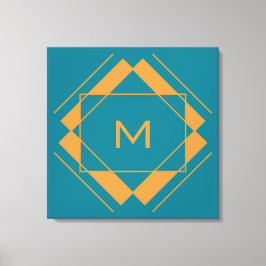 Su monograma en la impresión de lienzo de patrones