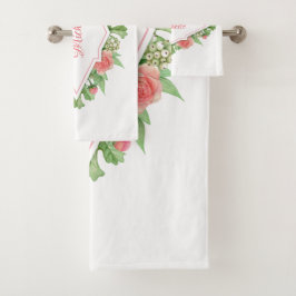 Su monograma en la toalla de marco de flores