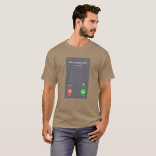 Su motocicleta que le llama motoristas camisa