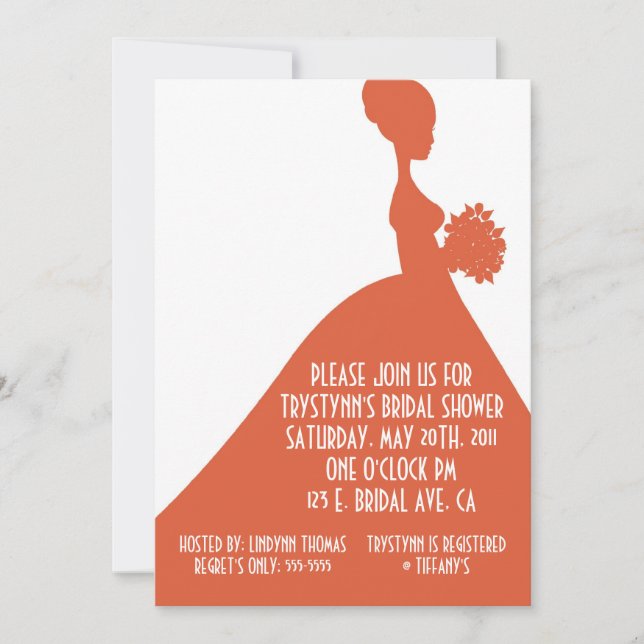 SU NARANJA QUEMADO DE Invitación (Anverso)