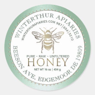 Su Nombre Aquí Etiqueta De Abeja De Miel Verde Edi