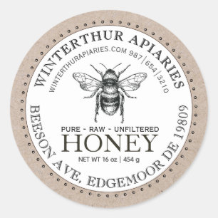 Su Nombre Aquí Etiqueta Editable Kraft Honey Jar B