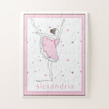 Su Nombre Aquí Pink Ballerina Polka Dot Puzzle