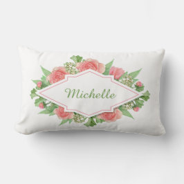 Su nombre en un marco florido lanza almohadas