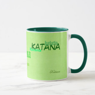 Su nombre en un verde de la taza