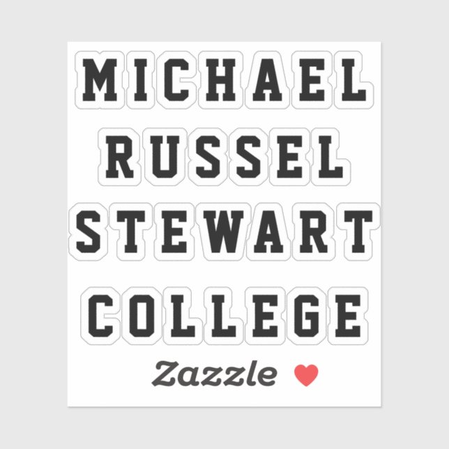 Su nombre o texto 4 líneas Pegatinas transparentes (Hoja)