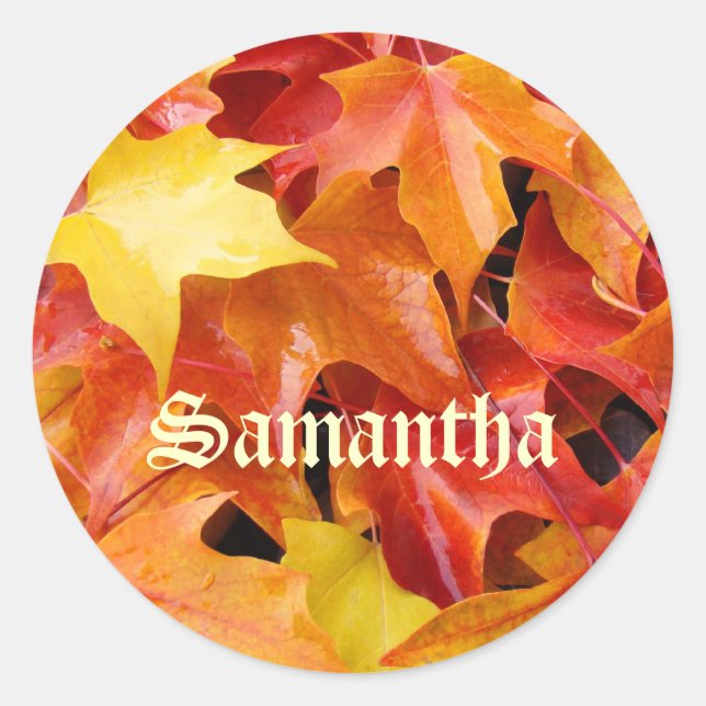 Su nombre pegatinas Sello para sobres Sale de otoñ (Anverso)