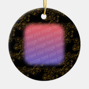 Su ornamento de diseño floral de oro elegante foto