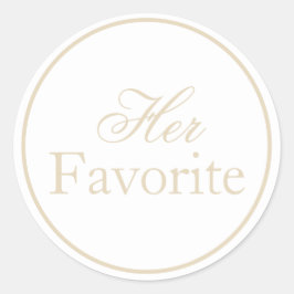 Su Pegatina Boda favorita, Beige Ivory Khaki