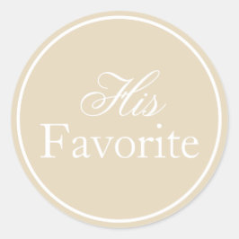 Su Pegatina Boda favorito, Beige Ivory Khaki