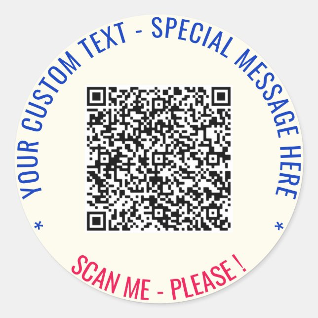 Su Pegatina de análisis de código QR Información y (Anverso)