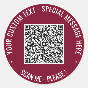 Su Pegatina de código QR con texto Personalizado E