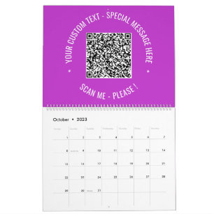 Su Personalizado de código QR Calendario de texto
