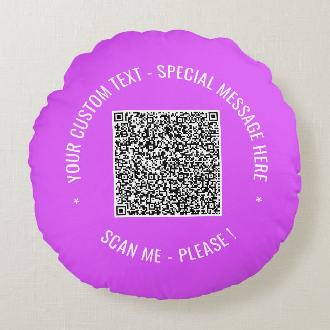 Su Personalizado de código QR  de texto Almohada r (Anverso)