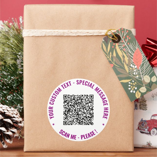Su Personalizado de código QR Pegatina de texto El (Vacaciones)