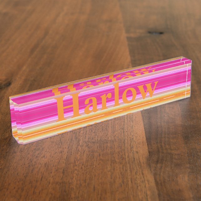 Su placa de Personalizado - Naranja rosa vibrante (Lateral)