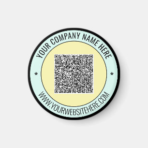 Su plantilla de imán de texto de código QR y Perso