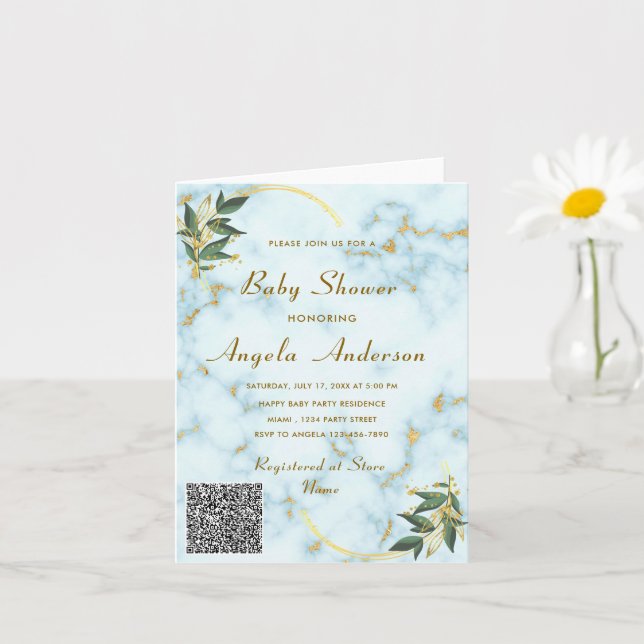 Su plantilla de invitación Baby Shower de código Q (Planta pequeña)