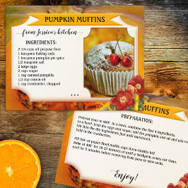 Su postal de la receta de la caída de calabaza fot