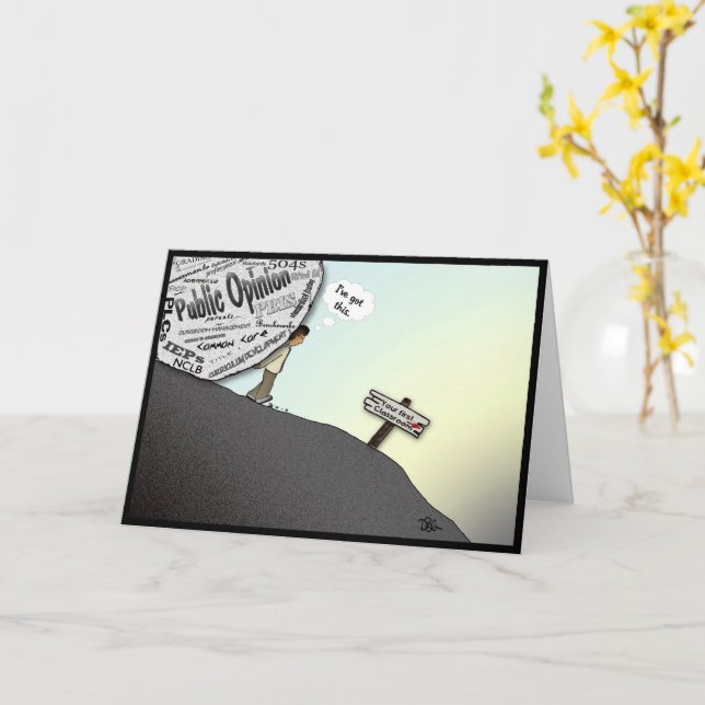 Su primera tarjeta de felicitación plegada en aula (flor amarilla)