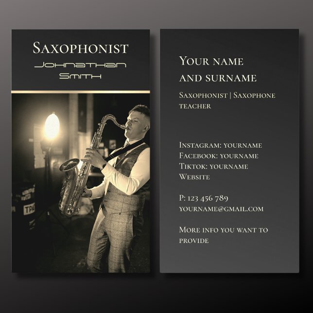 Su propia tarjeta de visita de oro para músicos de (Subido por el creador)