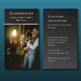 Su propia tarjeta de visita para el músico de Jazz
