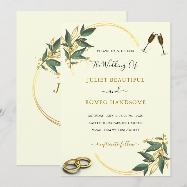 Su propio diseño deja la invitación a la Boda de O (Anverso / Reverso)