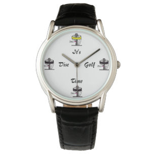 Su reloj de pulsera de tiempo de golf en disco