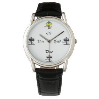 Su reloj de pulsera de tiempo de golf en disco