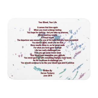 Su sangre, su vida 7 cm x 10 cm Imán flexible