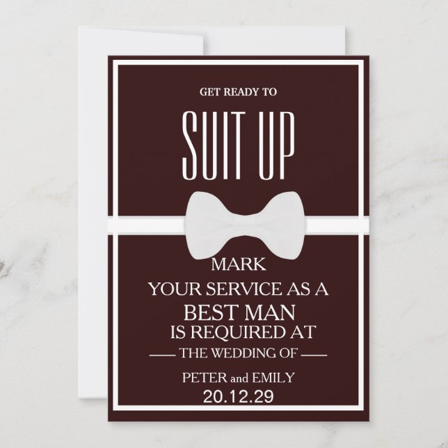 Su servicio como mejor invitación para hombre (Anverso)
