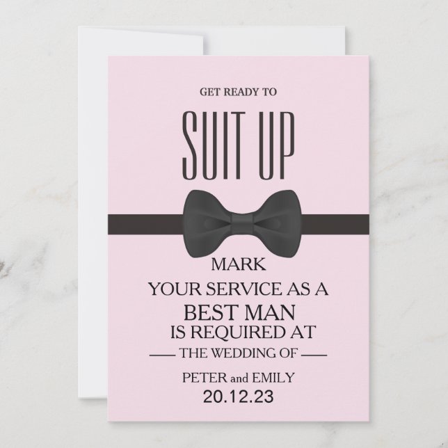 Su servicio como mejor invitación para hombre (Anverso)