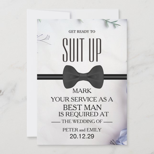 Su servicio como mejor invitación para hombre (Anverso)